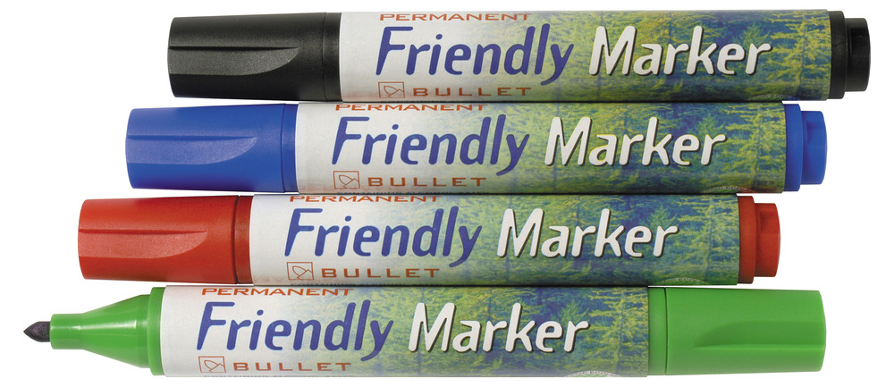 Friendly Whiteboardpenna rund spets 4/set