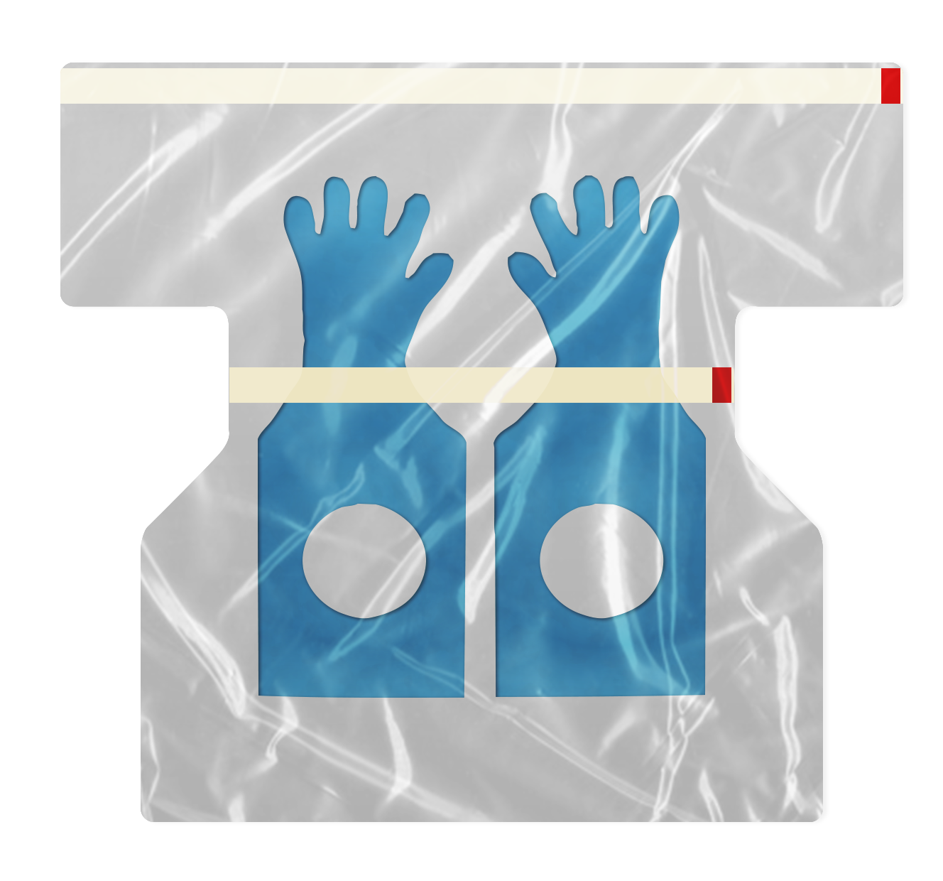 Glovebag Standardpåse raka rör extra förslutningstejp (20 st)